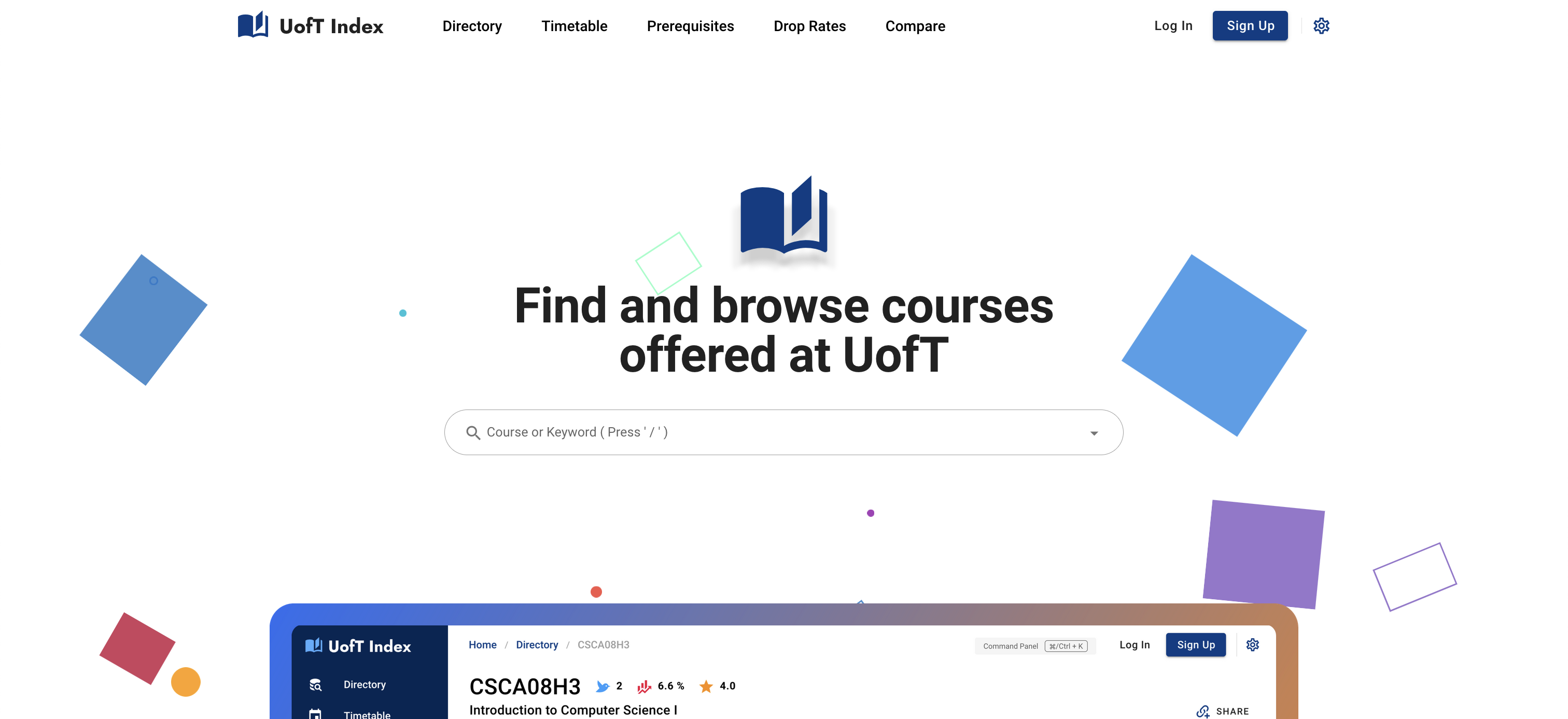 Courses, Ratings, Timetables, and More UofT Index